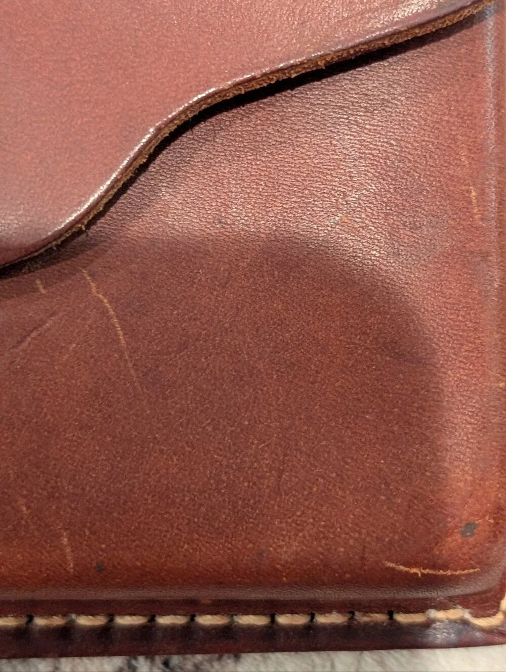 Brown Leather Cartridge Belt Bag Or Pouch - Classic Snap Closure
